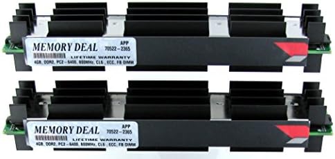 8GB ( 2 X 4 GB ) DDR2 PC2-6400F 800MHz ECC Fully Buffered 2Rx4 FB-DIMM (240 PIN) w/ Heatspreaders for Apple MAC computers Memory RAM