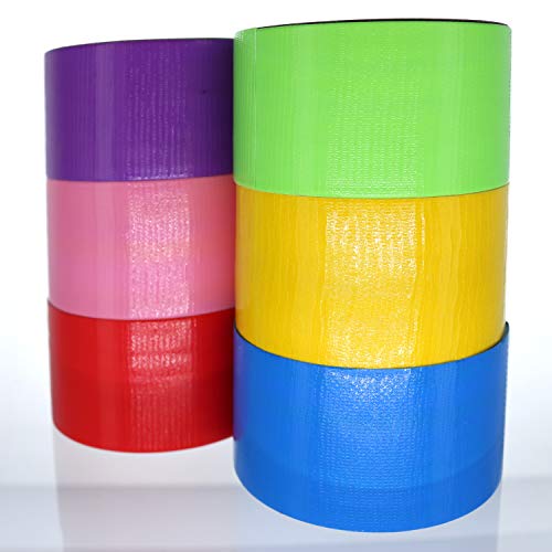 image for GIFTEXPRESS 6 Assorted Colored Duct Tapes - Multi Purposes Bright Colo