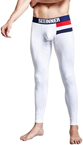 Men's Leggings,Toponly Men Patchwork National Flag Print Low Rise Leggings Warm Thermal Pants (Fashion White, L)
