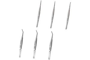 FIXOSHEE 6Pcs Stainless Steel Succulent Tweezers Ergonomic Garden Hand Tools for Bonsai and Indoor Plants for Transplanting a