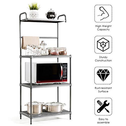 Giantex 4Tier Kitchen Microwave Storage Rack Oven Stand Strong Mesh