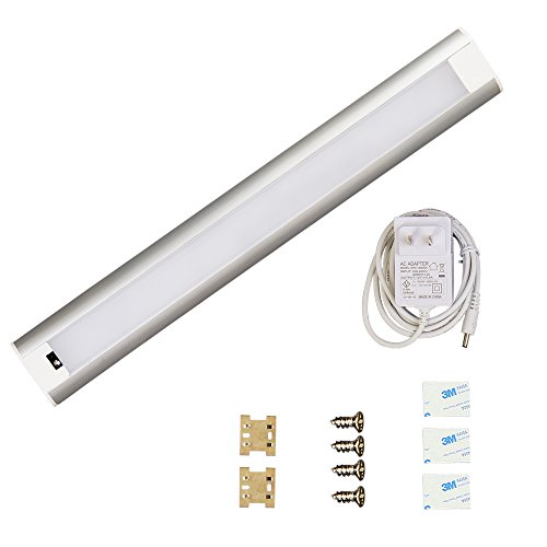 Plug in Under Cabinet LED Lighting Dimmable, Hand Wave Activated Under Counter Kitchen Lighting with IR Sensor, Easy Installation, 5W, 12 Inch Panel, Natural White 4000K