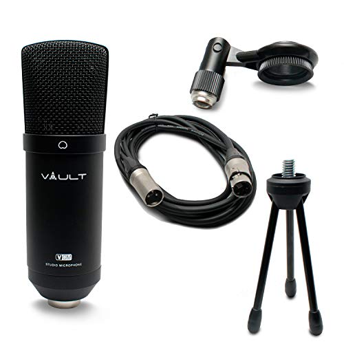 Vault VCM Studio Condenser Microphone Bundle with Tripod, XLR Cable & Mount