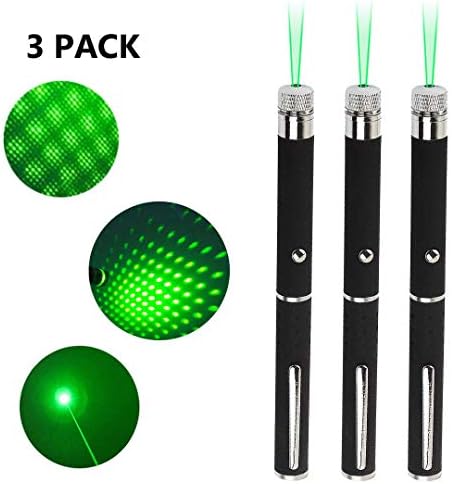 Jemine 3pcs Green Lazer Pointer, Tactics Outdoor Travel Flashlight Cats and Dog LED Interactive Funny Toy
