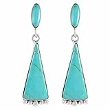 Turquoise Earrings in 925 Sterling Silver & Genuine Turquoise by Turquoise Network