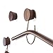 2Pcs Natural Wooden Coat Hooks, Wall Mounted Single Cone Wall Hook Rack, Decorative Craft Clothes Hooks (Black Walnut)