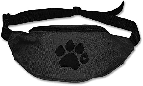 Dog Paw Heart Men Women Outdoors Funny Fanny Pack Bag,Belt Bag Waist Pack,Waist Pack,Sport Waist Pack Black