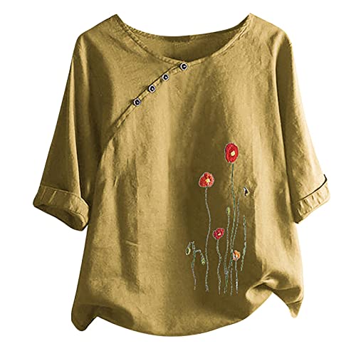 Cute Tops for Women Womens Tops Dressy Casual, Womens Cotton Linen