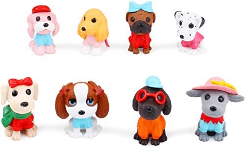 Collectfun Puppy Toy Figures, Dog Figurines Set, Fashion Dogs Cake Toppers