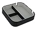 Three Compartment Black Carbon Fiber Catchall Phone Case Coin Tray Valet Tray for Keys, Phone, Jewelry, Valet, Accessories