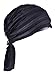 women head scarf chemo beanies sleep caps turban headwear for cancer Black