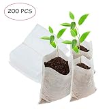 200Pcs Biodegradable Non-Woven Nursery Bags Plant Grow Environmental Bags Fabric Seedling Pots Plants Pouch Home Garden Supply