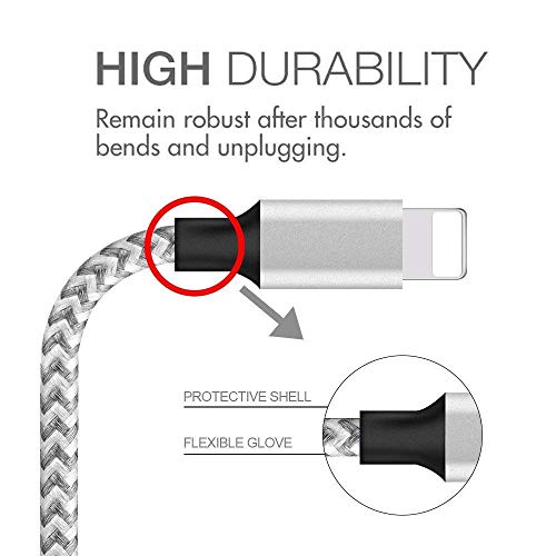 image for Kraiovim MFi Certified iPhone Charger Cable 6 Pack [3/3/3/6/6/10FT] Ex