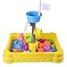Water Wheel Sand Table Play Sets For Kids With Multiple Castle Model and Accessories Creative Sand Molding Educational Toy DIY kids Gift (16pcs) | 4lb Play Sand Included