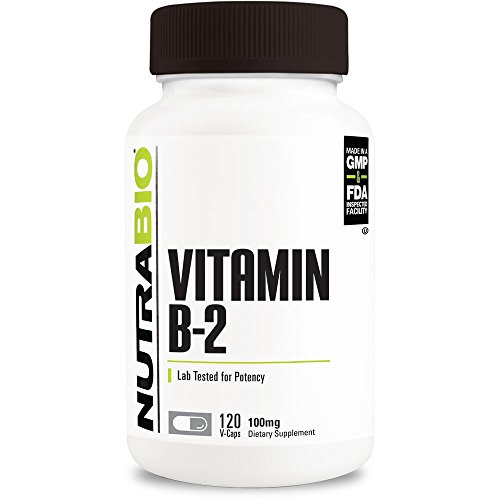 NutraBio Vitamin B-2 Riboflavin 100 mg 120 Vegetable Capsules