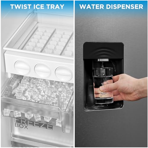 Midea 704L Gross & 513L Net Capacity Side by Side Refrigerator With Water Dispenser, Frost Free With Humidity Control, Electronic Touch Screen, Inverter Quattro, Multi Air Flow, Silver MDRS704FIE02AE