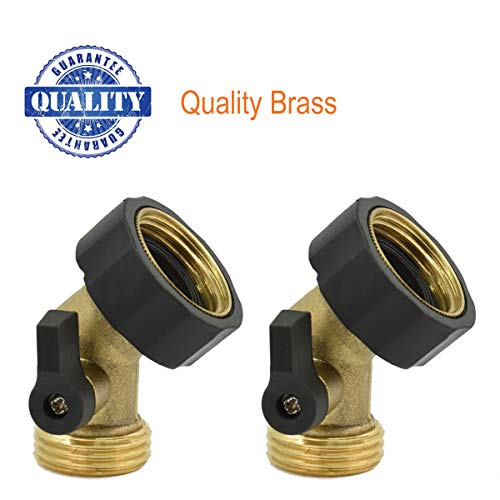 Heavy Duty Brass Hose Shut Off Valve, 45° Gooseneck Hose Connector,Faucet Extender,2 PCs - Thumbnail 2