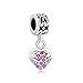 LilyJewelry Breast Cancer Awareness Angel Wing Heart Bead Charm For Bracelets