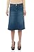 ESTEEZ Knee Length Flary A-Line Stretch Denim Jean Skirt for Women with Pockets - Sydney