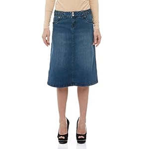 womens midi jean skirts