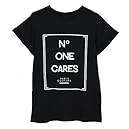 Vadim Women's Tops Cute Letters Print Tshirt Basic O neck Shirts Casual Tee