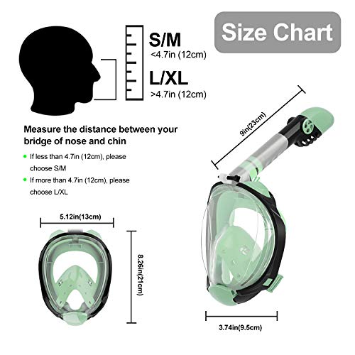 Letsport Upgraded Full Face Snorkel Mask for Adults Kids, Anti-Leak Anti-Fog Snorkeling Mask with Latest Dry Top System, Detachable Camera Mount, Earplug, Folding 180 Degree Panoramic View Diving Mask