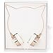 LUX ACCESSORIES Rose Gold Cat Ear Headphones Wire Frame Headset w Microphone