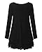 ZANZEA Women Long Sleeve Plaid Hem Dress Bow Tie Back Pullover Casual Loose Round Neck Jumper Tops Black 18