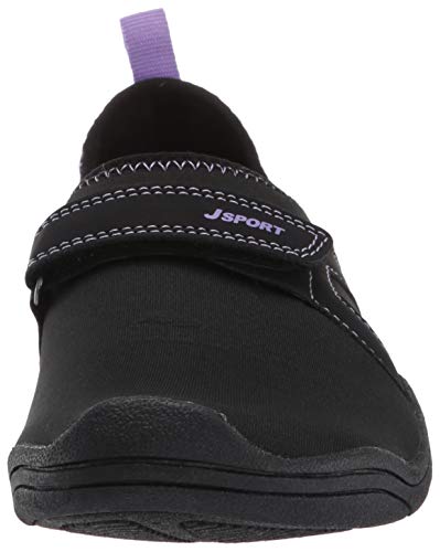 JSport by Jambu Women's Cycle Water Ready Fisherman Sandal, Black/Lavender, 9 M US