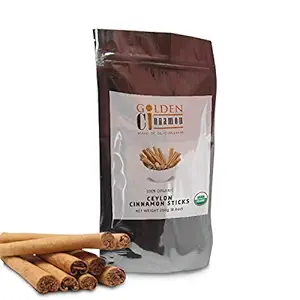 GOLDEN CINNAMON: Organic Ceylon Cinnamon Sticks (8.8 oz) - Freshly Harvested True Cinnamon - Salt Free, Zero Additives, Low Coumarin - by CEYLON GOLDEN CINNAMON