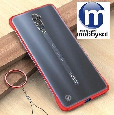 mobbysol® Frameless Back Cover for Oppo Reno 2F Slim Translucent Matte Texture Design Hard PC Back Cover Shock Bumper Corners (Oppo Reno2 F, Frameless Red)
