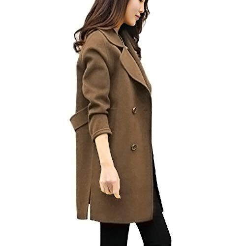 Amlaiworld Women Autumn Winter Jacket Casual Outwear Parka Cardigan Slim Coat Overcoat Long Coat Coffee