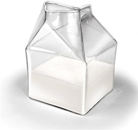 Youbedo 1 Half Pint Blown Glass Mini Milk Creamer Carton Container Glass Mini Milk Collect Bottle by Youbedo