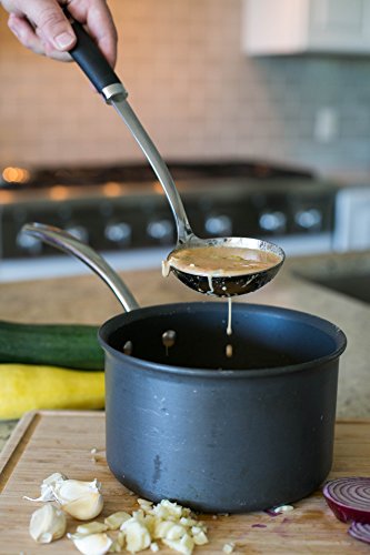 Internet's Best Stainless Steel Soup Ladle with Rubber Grip | Large Kitchen Utensil Spoon | Punch Bowl and Soup Pan Ladle - Thumbnail 4
