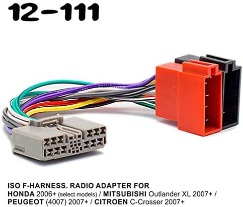 WEPECULIOR 12-111 ISO Standard Car Radio Wiring Harness, Car Stereo Adapter Connector Cable Plug Wire Loom Lead for H-onda/M-itsubishi/P-eugeot/C-itroen