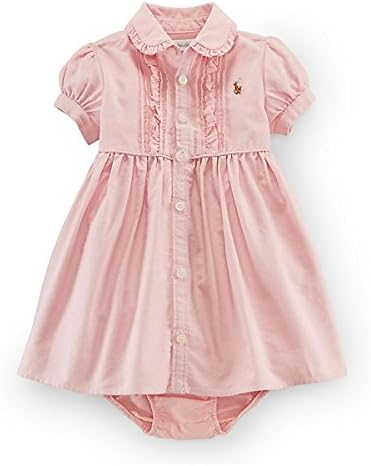Amazon Co Jp 並行輸入 Ralphlauren ラルフローレン 女の子 半袖ボタンシャツワンピース ブルマ付き オックスフォードシャツワンピ 24ｍ 85 90サイズ 服 ファッション小物