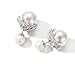 MISASHA Fashion Jewelry White Faux Imitation Pearl Double Ball Earrings