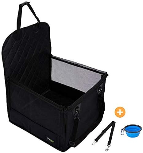 Hundesitz für den Beifahrersitz im Auto – 45 x 45 cm mit 58 cm Rück- & 32 cm Seitenwänden – Gesteppte Sitzfläche & Anti-Rutsc