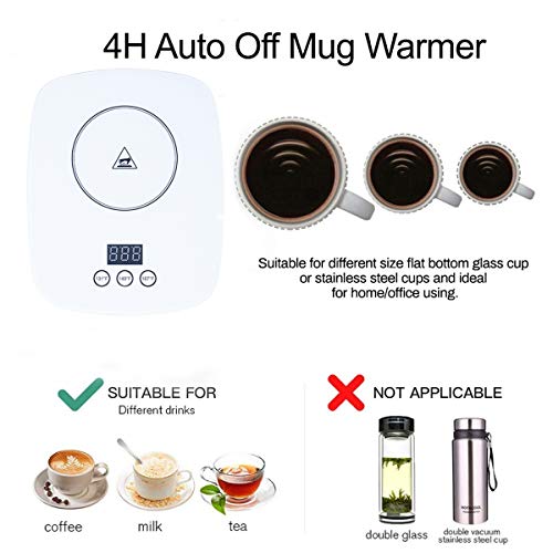 Guodun Armor Mug Warmer Office Home Use Electric Coffee Cup Warmer Plate for Tea Cocoa Milk 3 Temperature 131℉/149℉/167℉ Best Gift Beverage Warmer Auto Shut Off