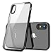 TOZO for iPhone XR Case Hybrid PC+TPU Soft Grip Matte Finish Frame Clear Back Panel Cover 6.1 Inch Black