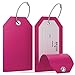 Shacke Large Luggage Tags (2pcs) with Privacy Cover and Steel Loops (Pink)