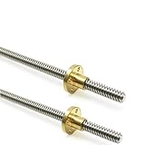 2pcs T8 Stainless Steel Threaded Rod Lead Screw