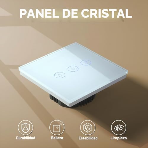 BSEED Wifi Light Dimmer Switch Smart Wall Switch Compatible with LED Touch Switch with Alexa/Tuya 300W 1 Gang 1 Way White 86mm (Neutral Wire Required)