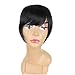 TopFeeling 100% Real Human Hair Clip in Bangs Short Straight Brazilian Virgin Human Hair Bangs Extensions Natural Black