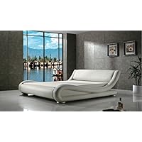 Greatime B1070 Eastern King White Comtemparay Upholstered Bed