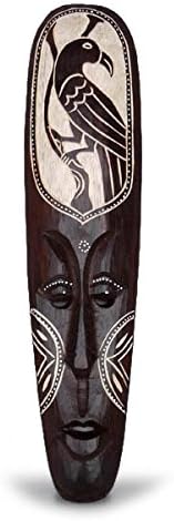 Ketutu Mask hand carved with peacock parrot bird design