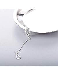 J.C Arts - Pendientes de plata de ley 925, diseño de onda, con borla