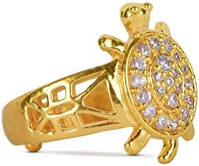 Gold Plated Adjustable Tortoise Ring for Men and Women
