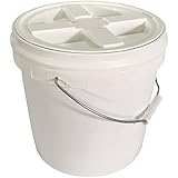 2 Gallon Food Grade Bucket with Gamma Seal Lid Bundle - Lid Has Been Installed to the Bucket
