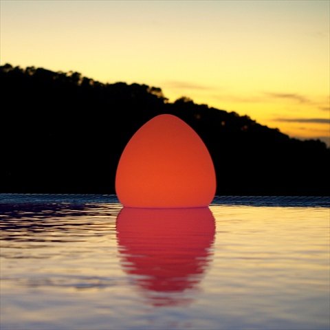 Infinita Smart and Green All Weather Lighting Rock LED Light - 12 x 12 in., Orange